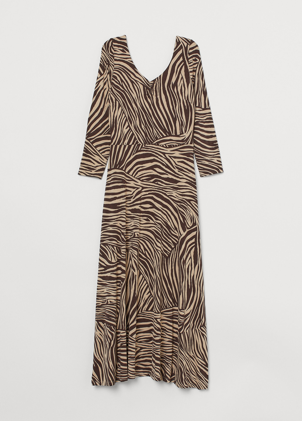 Коричневое кэжуал платье H&M зебра