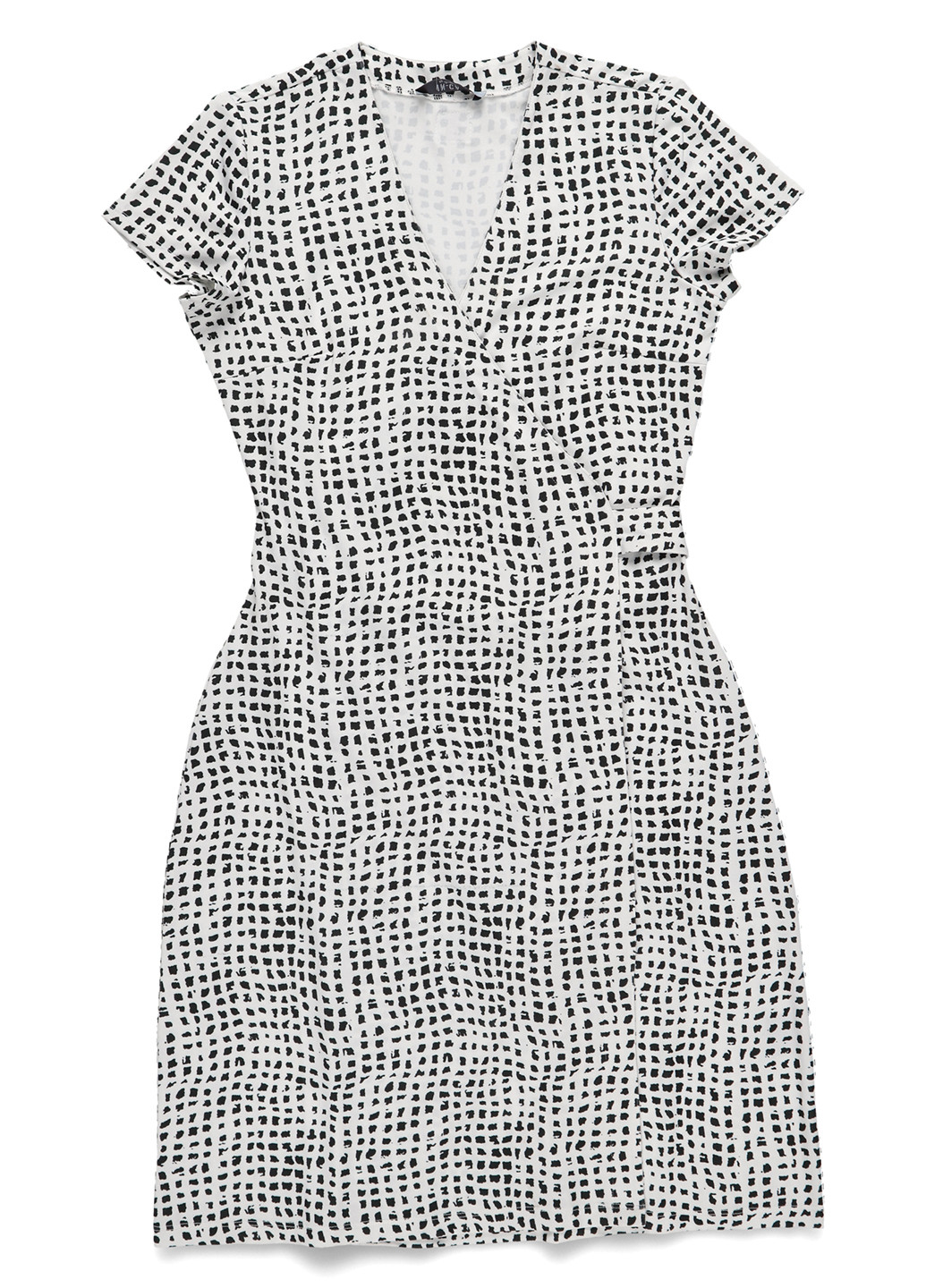 Чорно-білий кежуал сукня на запах IN-CA з геометричним візерунком