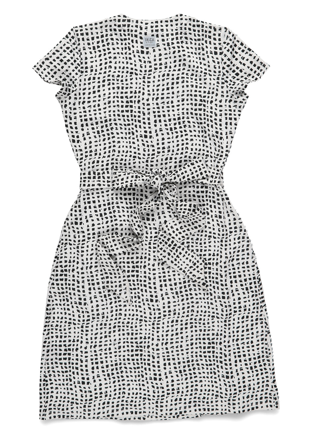 Чорно-білий кежуал сукня на запах IN-CA з геометричним візерунком