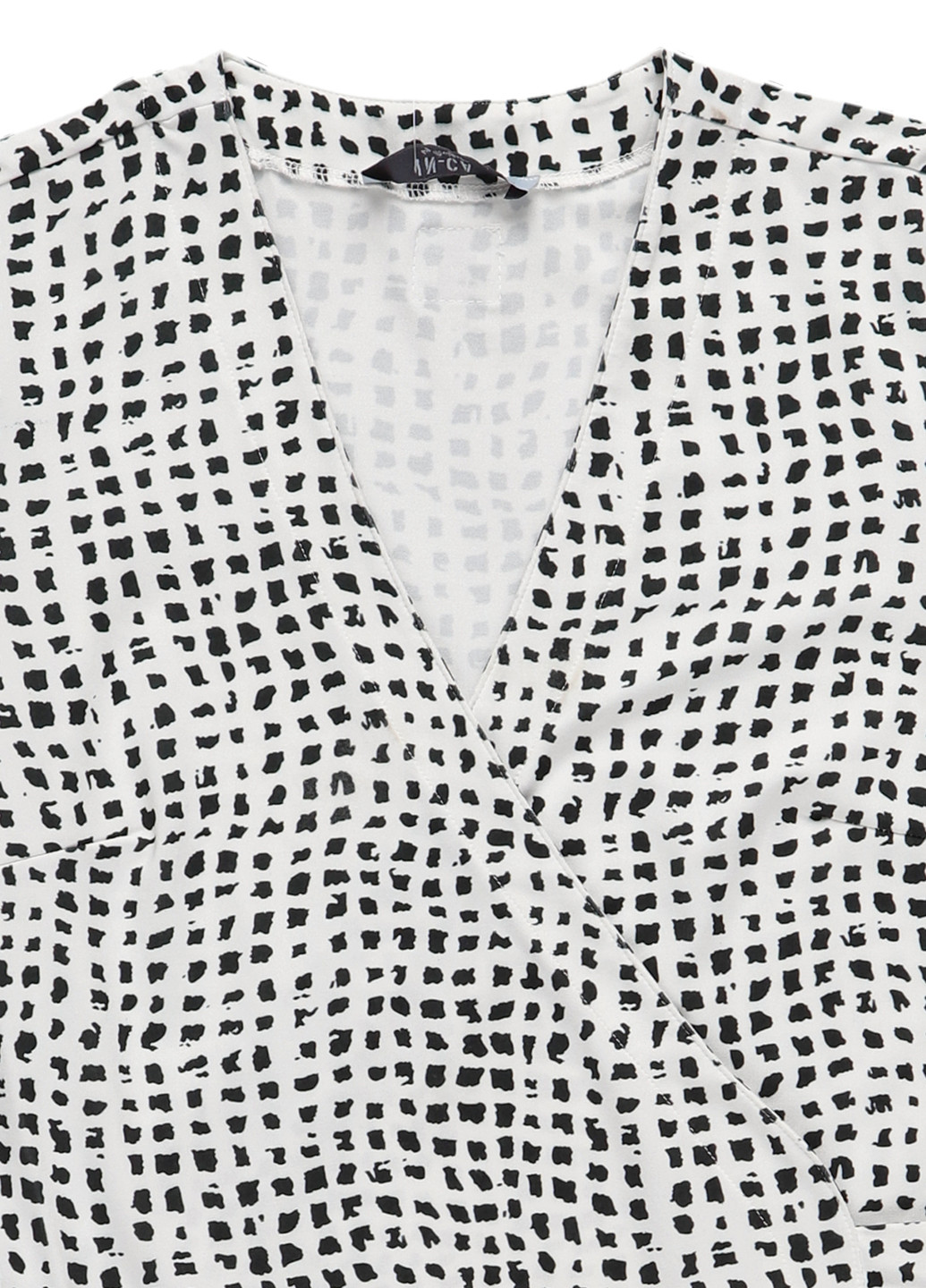 Чорно-білий кежуал сукня на запах IN-CA з геометричним візерунком