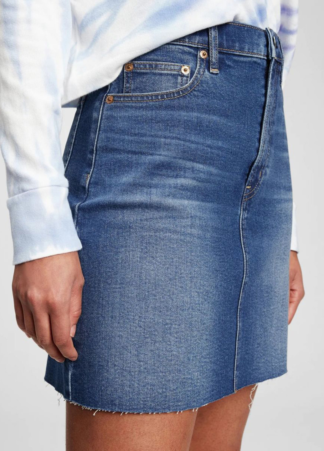 Синяя джинсовая однотонная юбка Gap