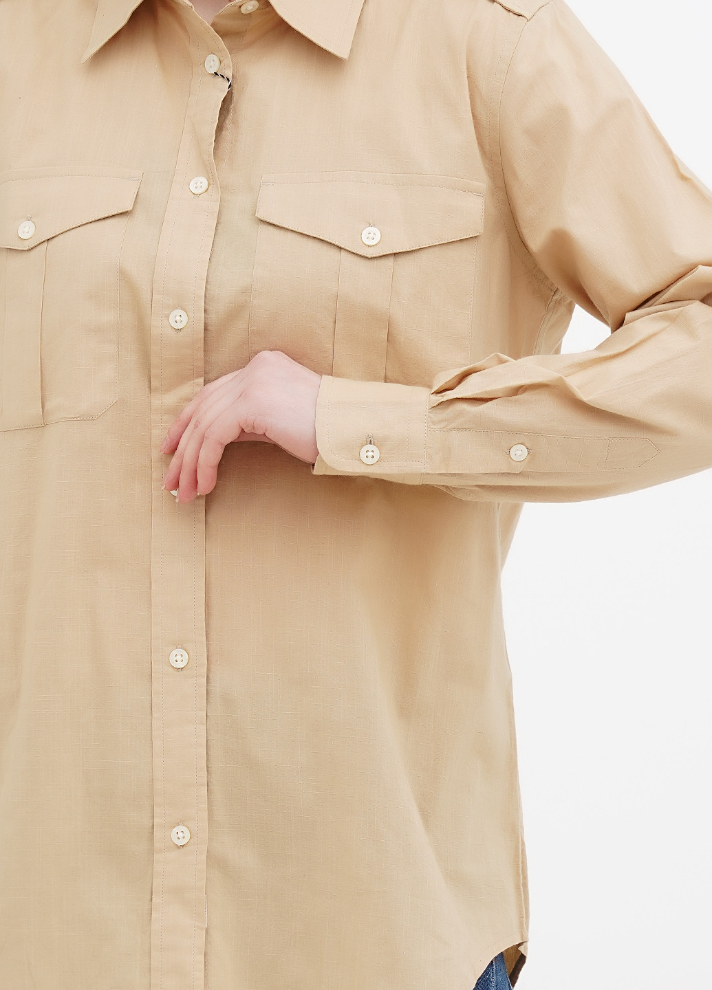Бежевая кэжуал рубашка однотонная Ralph Lauren