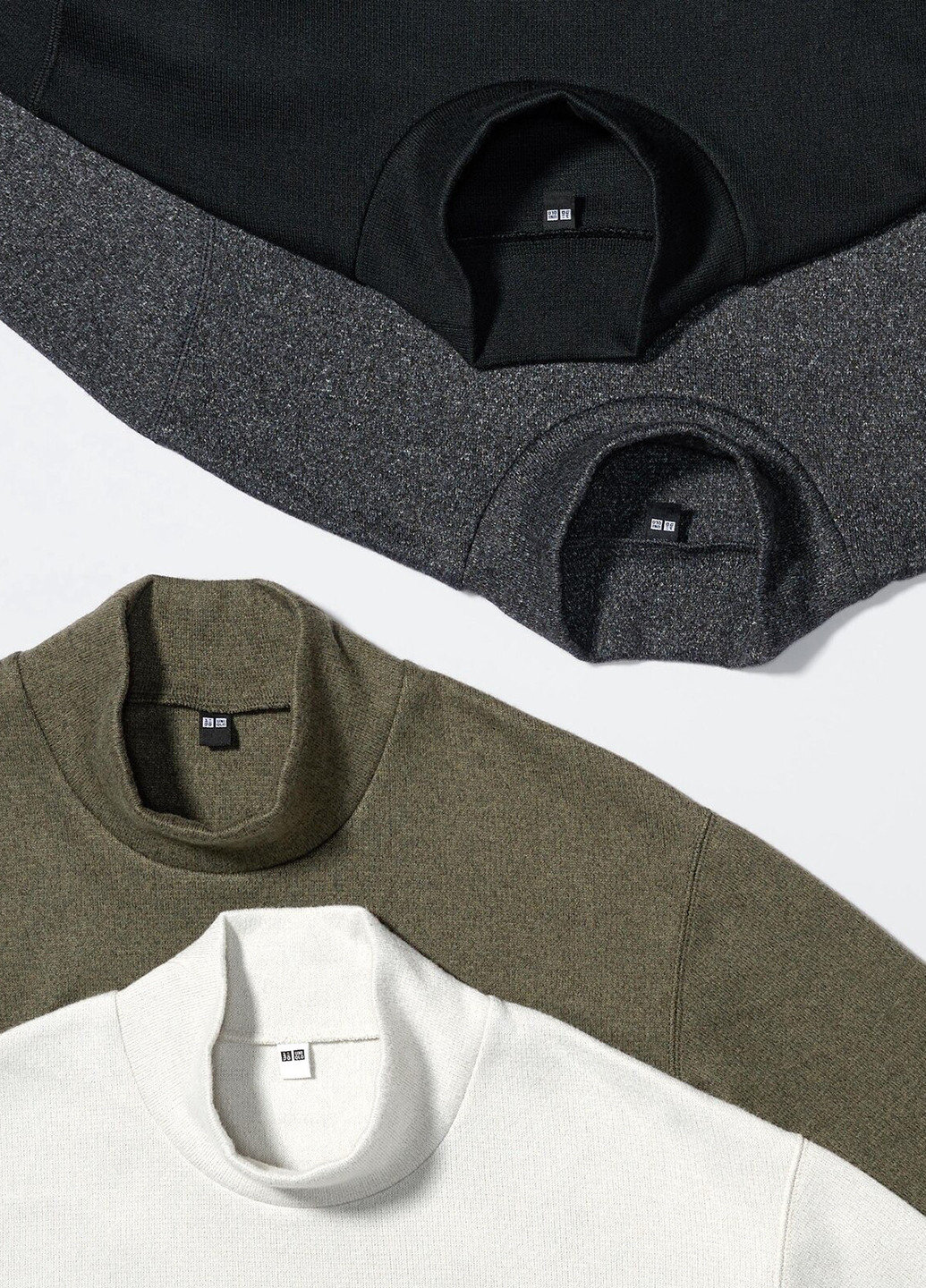 Лонгслів Uniqlo однотонний чорний кежуали поліестер, трикотаж, фліс