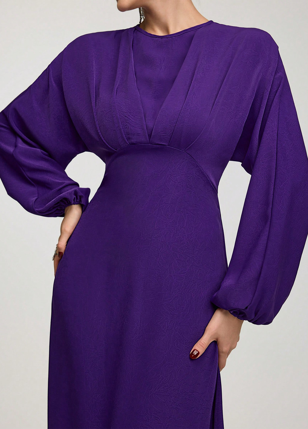 Фіолетова вечірня сукня кльош, в стилі армпір SHEIN однотонна