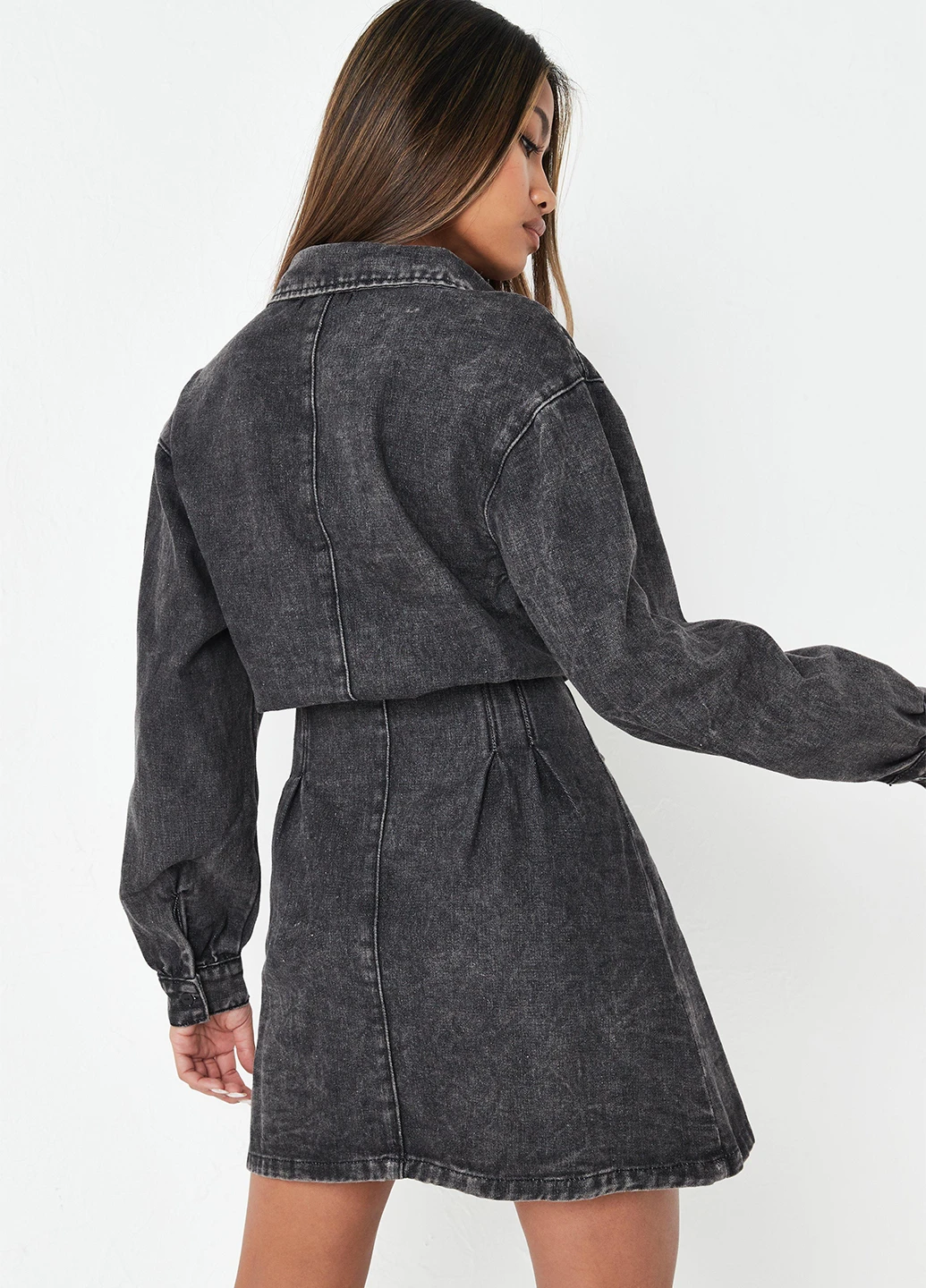 Темно-сіра джинсова сукня сукня-сорочка Missguided однотонна