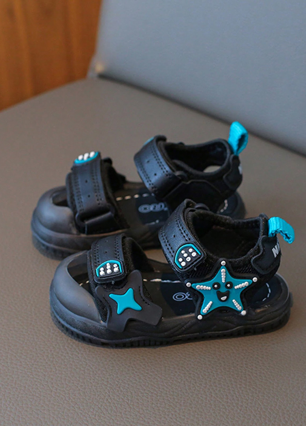 Черные кэжуал сандалии SHEIN на липучке