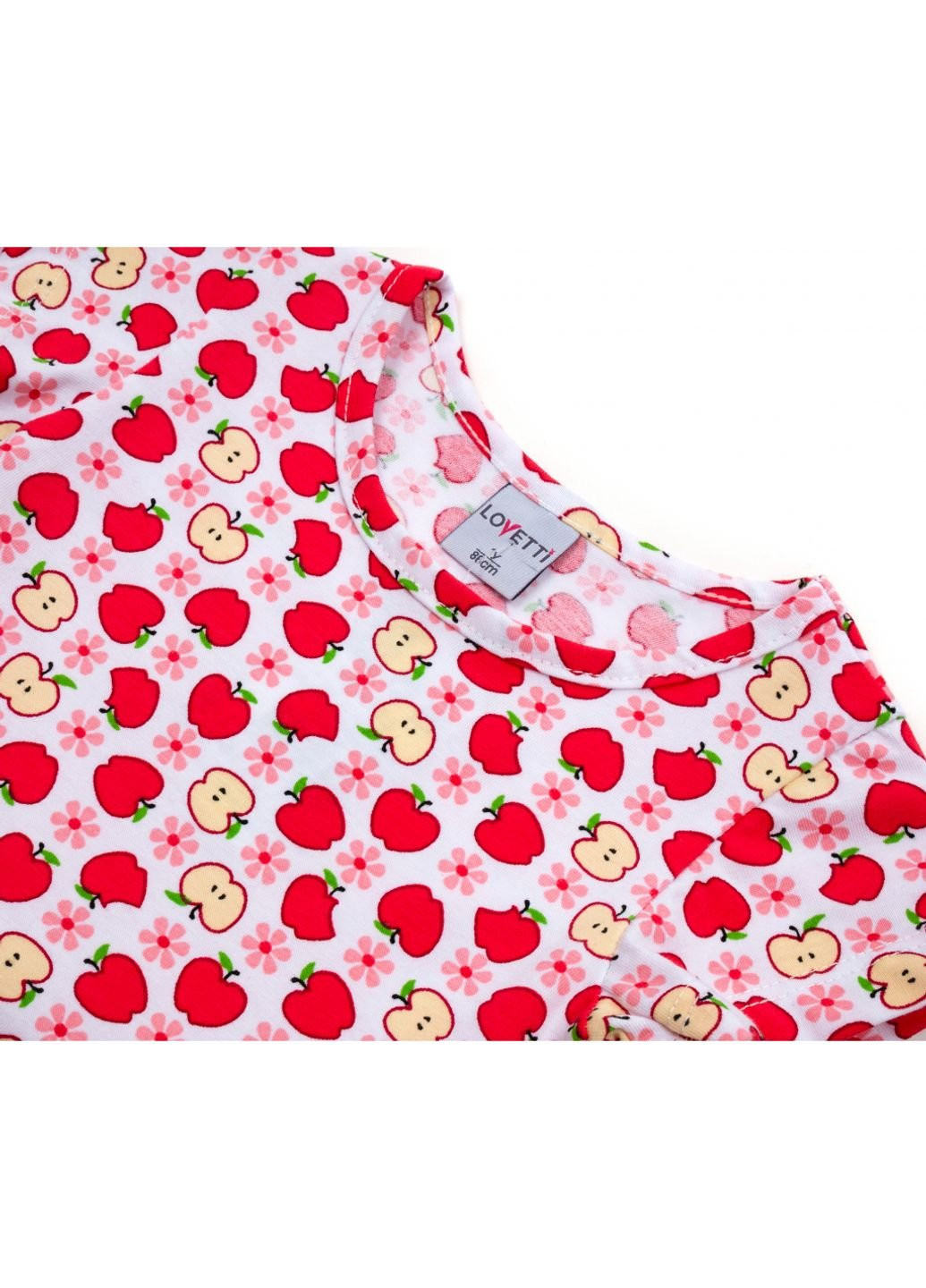 Комбинированное платье в яблочки (5910-99-86g-coral) Lovetti (251326276)