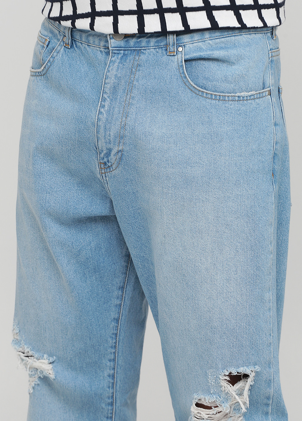 Голубые демисезонные прямые джинсы Zeffer