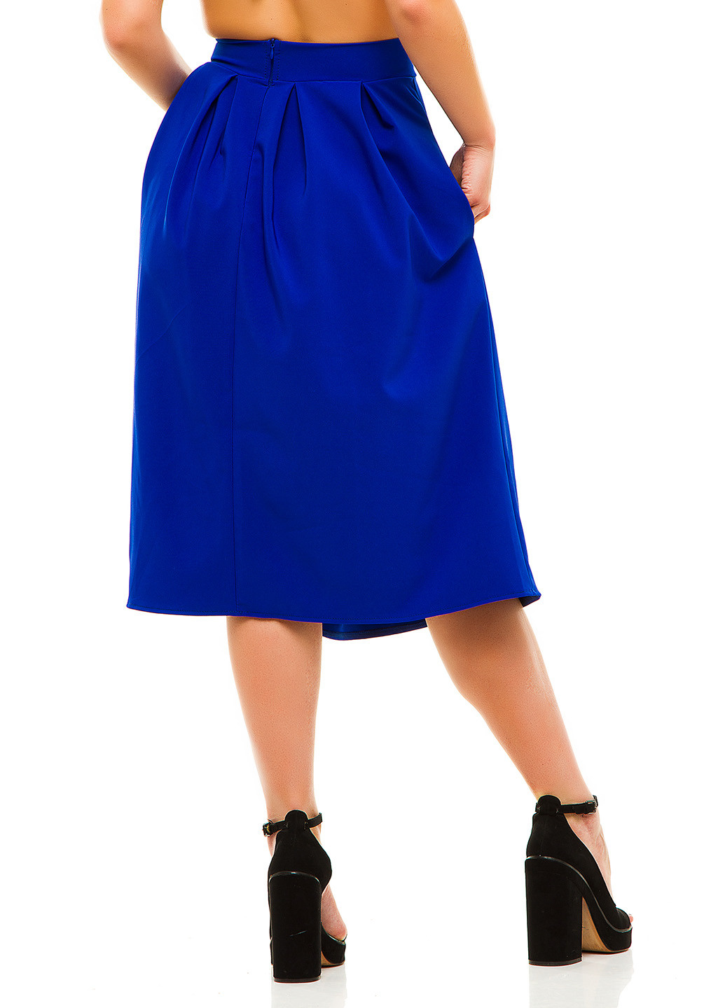 Синяя кэжуал юбка Lady Style миди