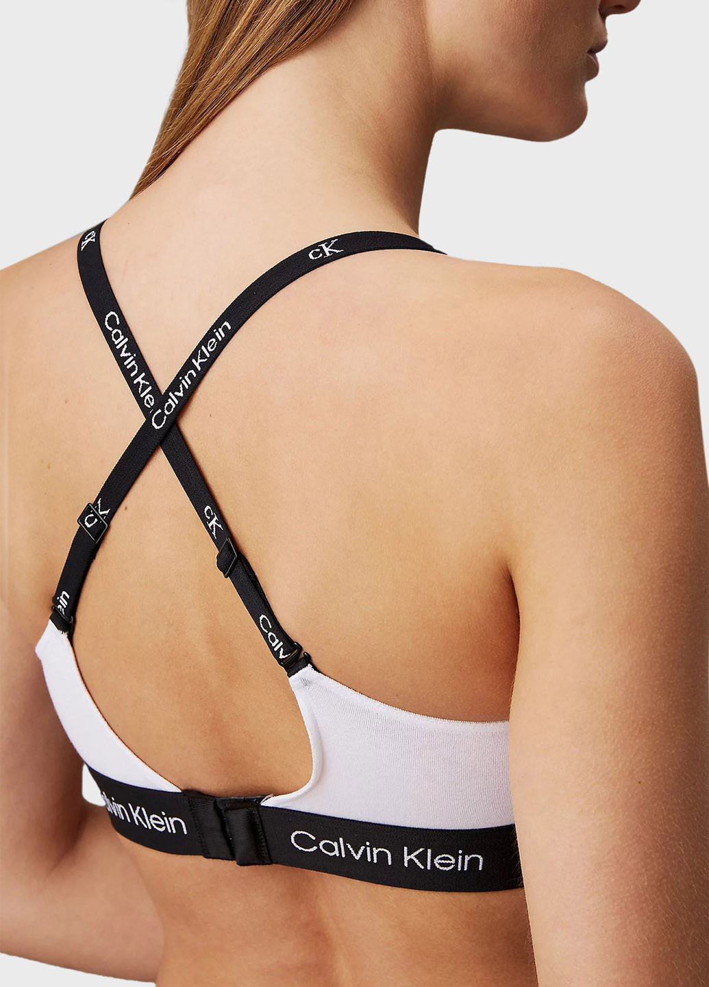 Белый топ бюстгальтер Calvin Klein без косточек хлопок