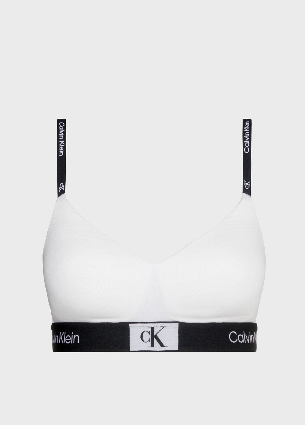 Белый топ бюстгальтер Calvin Klein без косточек хлопок