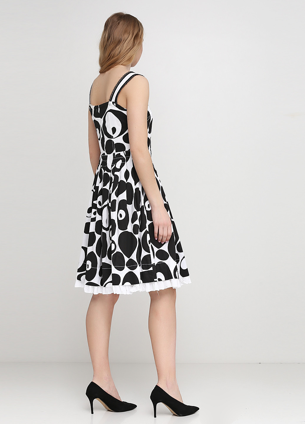 Черно-белое кэжуал платье Kor@kor с абстрактным узором