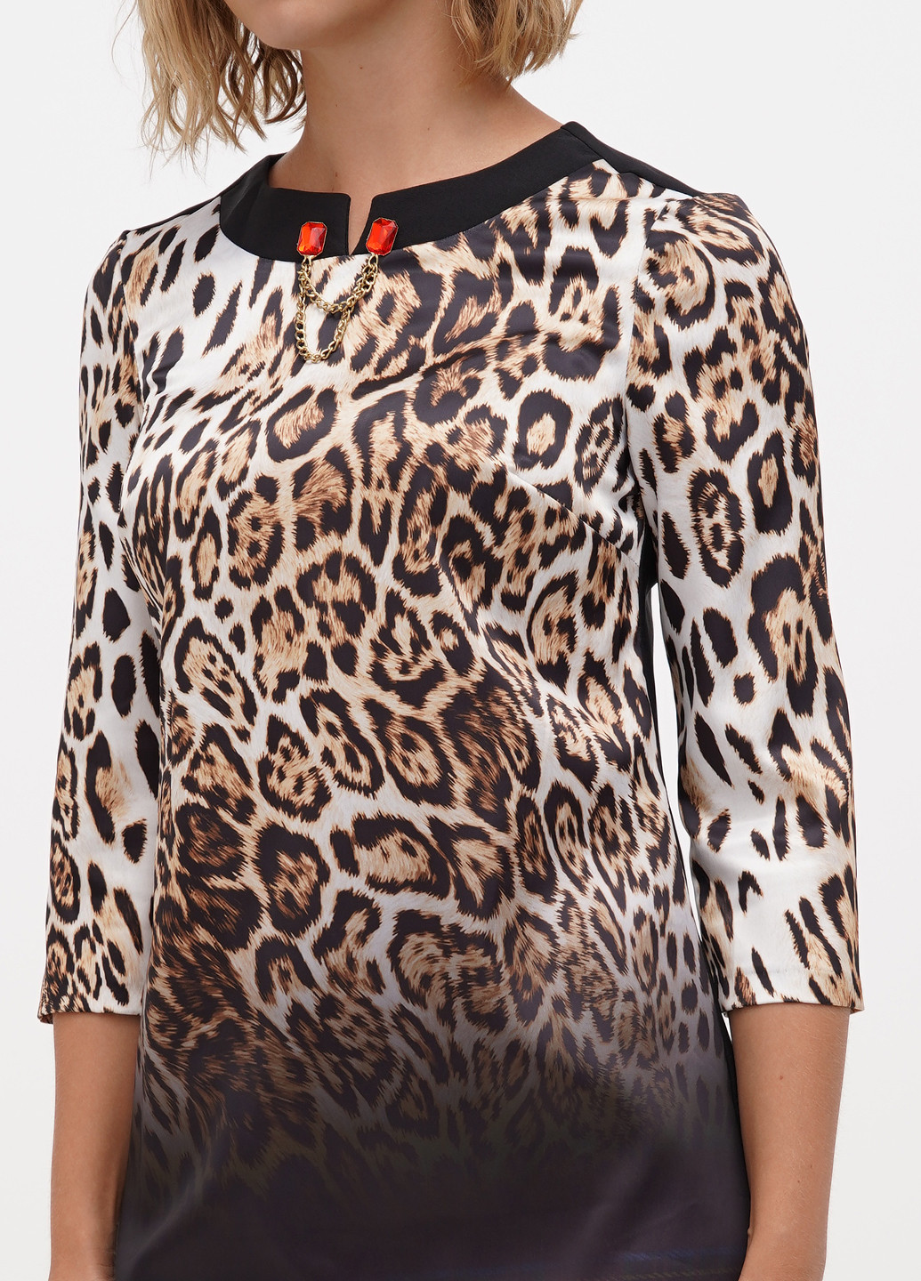 Комбінована кежуал сукня Sassofono леопардовий