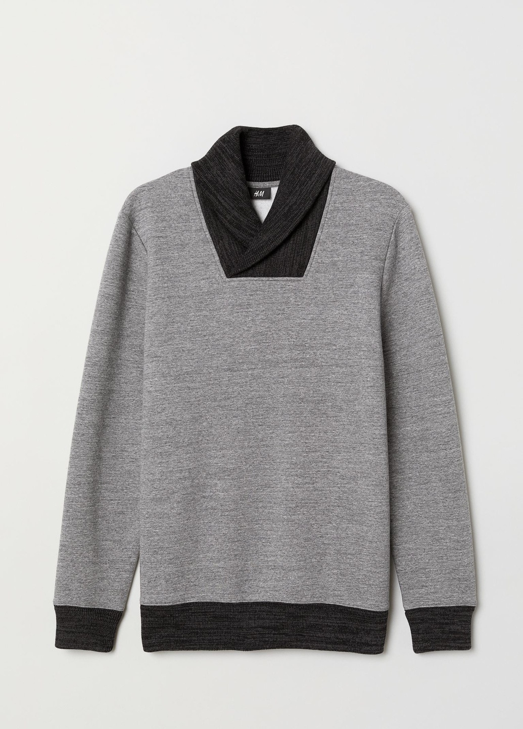 Свитшот H&M - крой меланж серый кэжуал - (251185717)