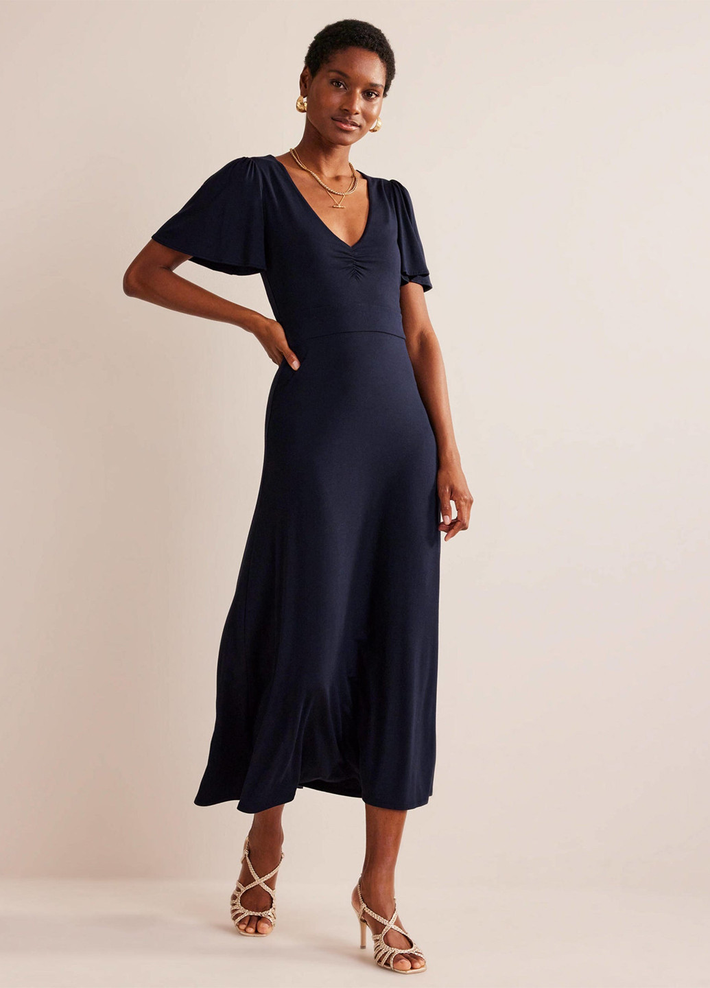 Темно-синее кэжуал платье а-силуэт Boden однотонное