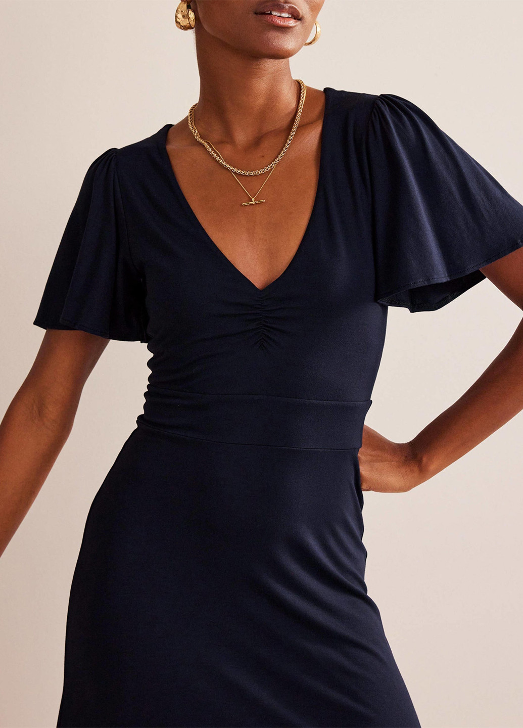 Темно-синее кэжуал платье а-силуэт Boden однотонное