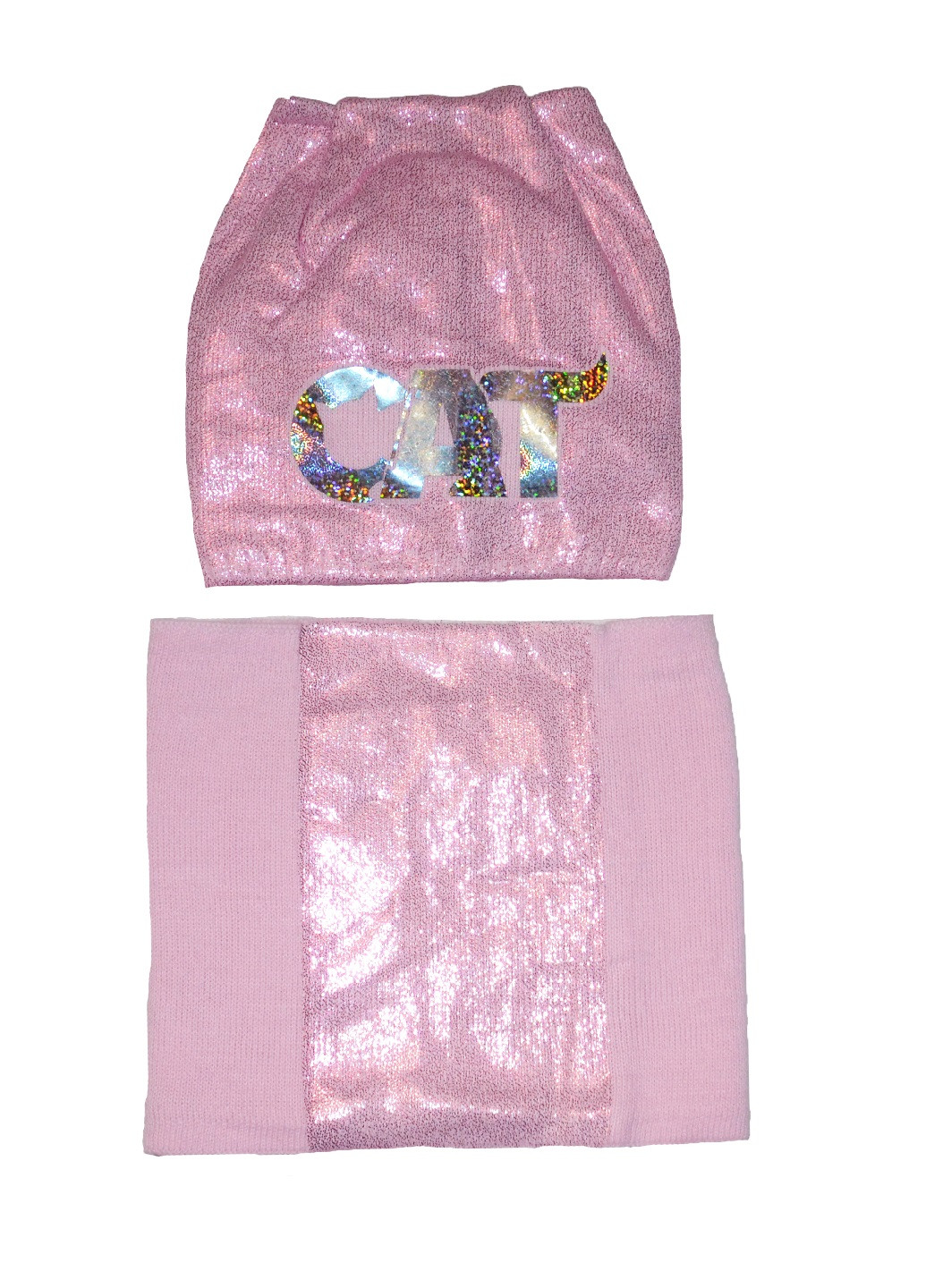 Розовый зимний комплект (шапка, снуд) Kraft