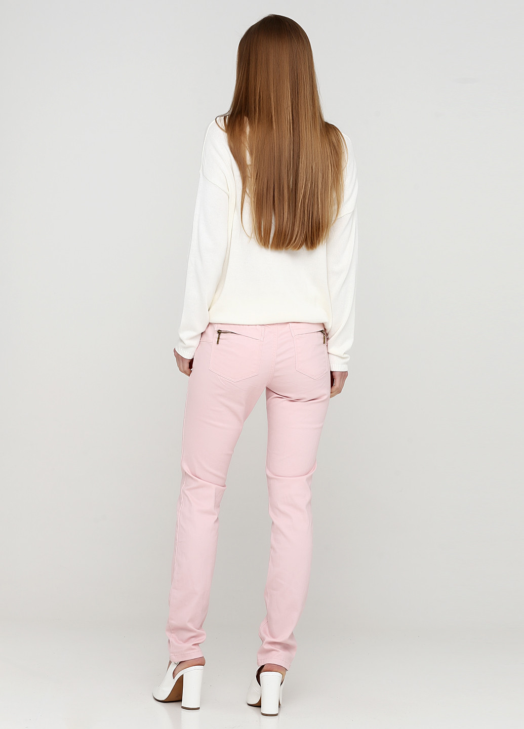 Розовые кэжуал демисезонные зауженные брюки Heine