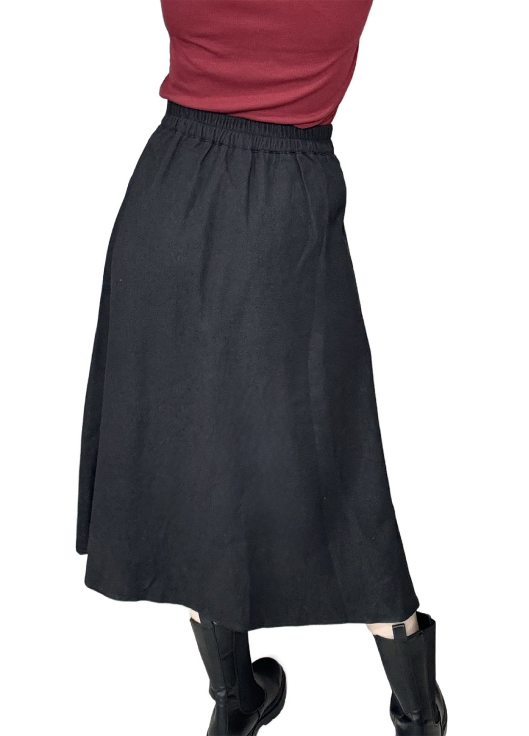 Черная кэжуал однотонная юбка SHEIN клешированная