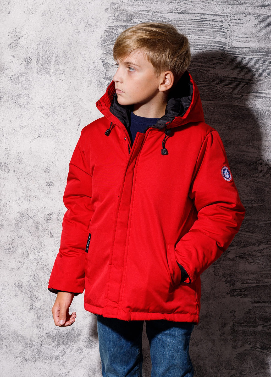 Червона демісезонна пухова демісезонна куртка для хлопчика 7347 160 см червоний 52857 DobraMAMA