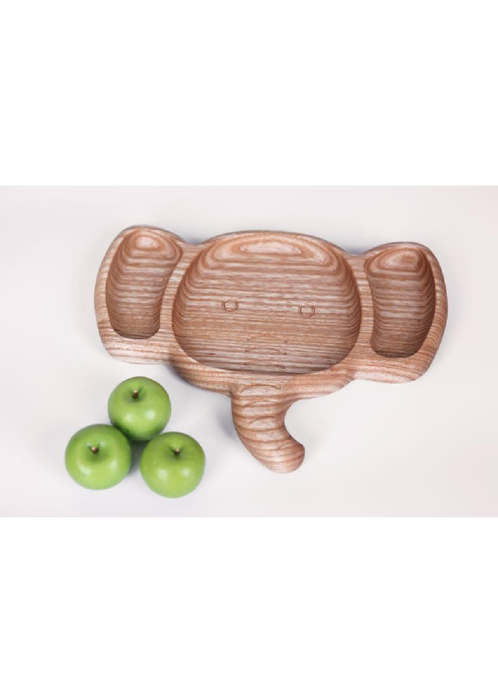Дерев'яна дитяча тарілка посуд ручної роботи Слоненя з Вашим індивідуальним написом 195х155х20 мм (473411-Prob) Unbranded (254594022)