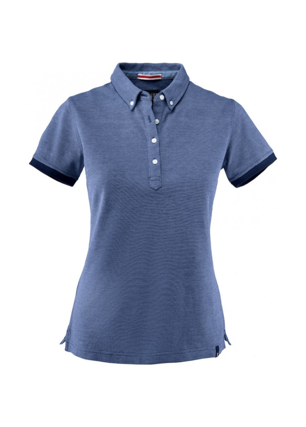 Серо-синяя женская футболка-поло James Harvest меланжевая