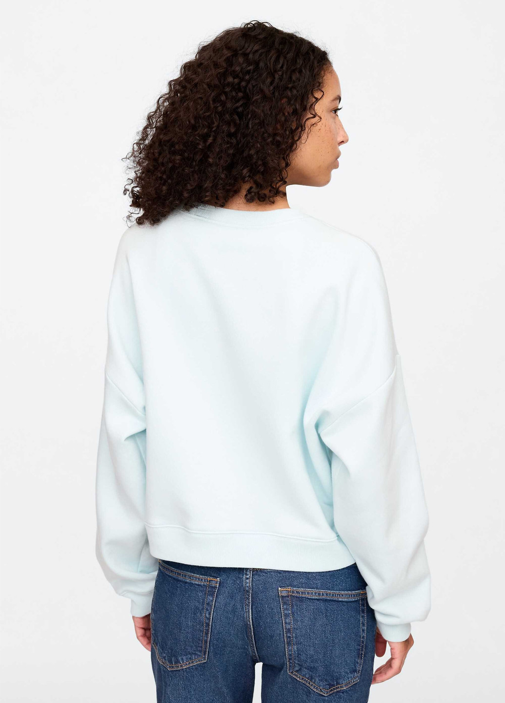 Блакитний світшот Gap логотип без декору (336933311)