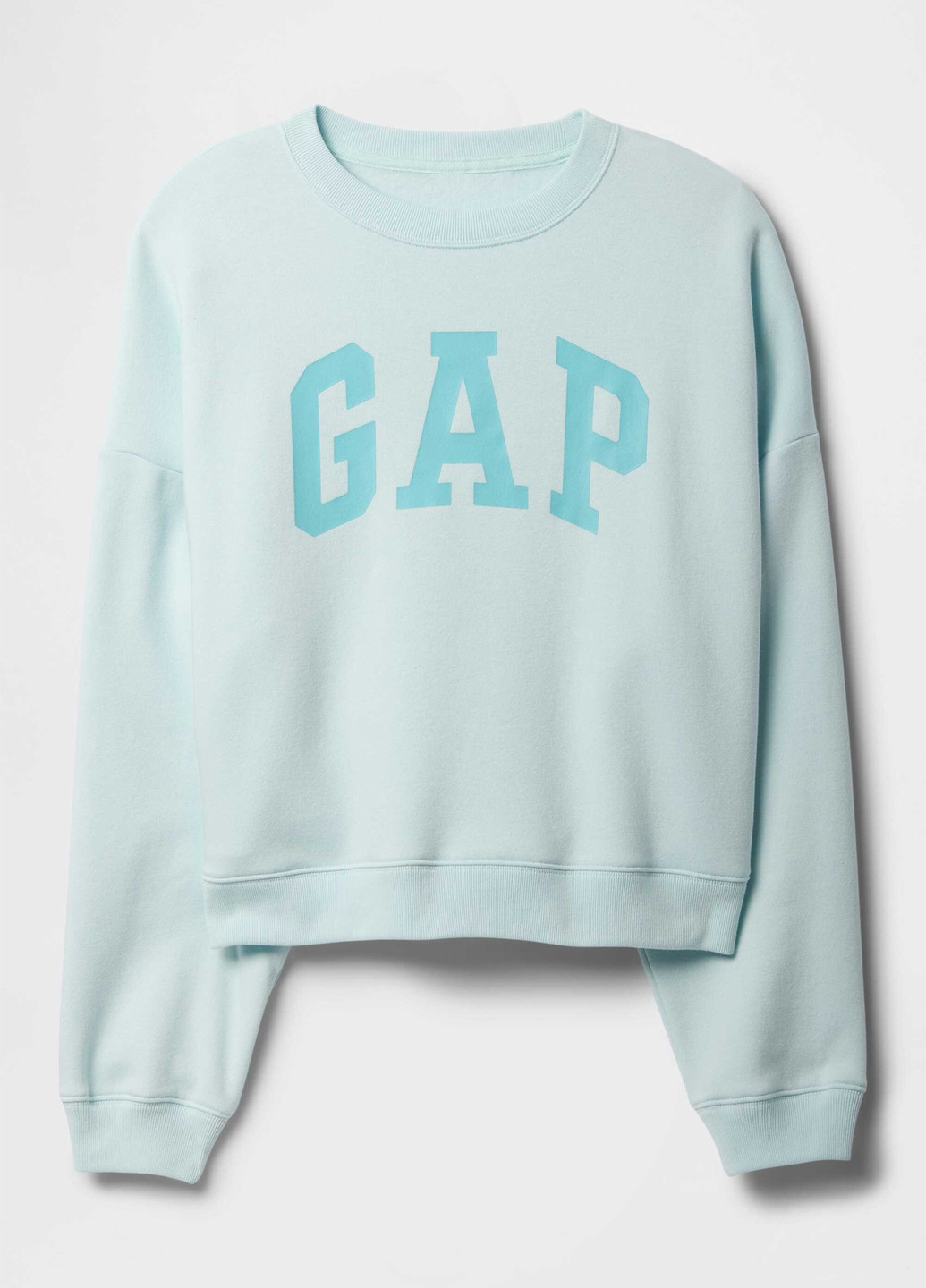 Блакитний світшот Gap логотип без декору (336933311)