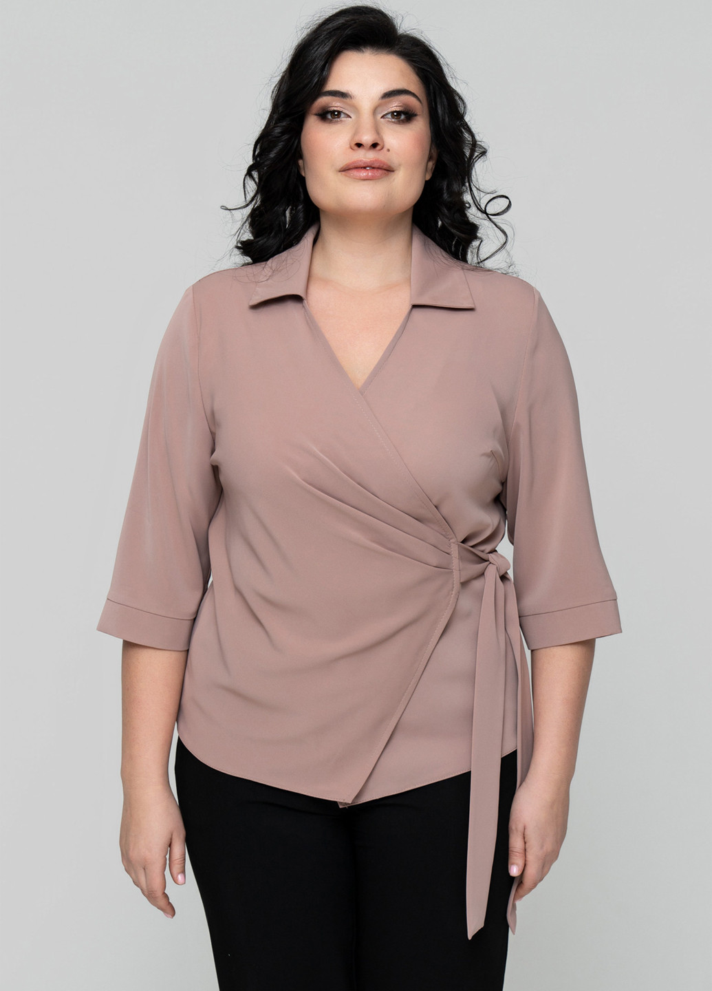 Бежевая блуза на запах A'll Posa