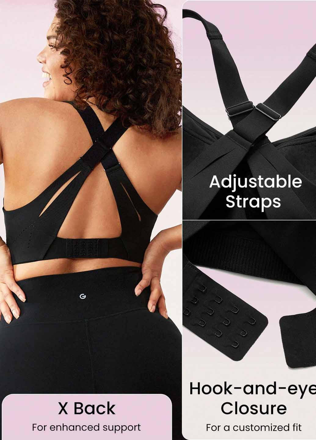 Чёрный топ бюстгальтер SHEIN без косточек полиамид