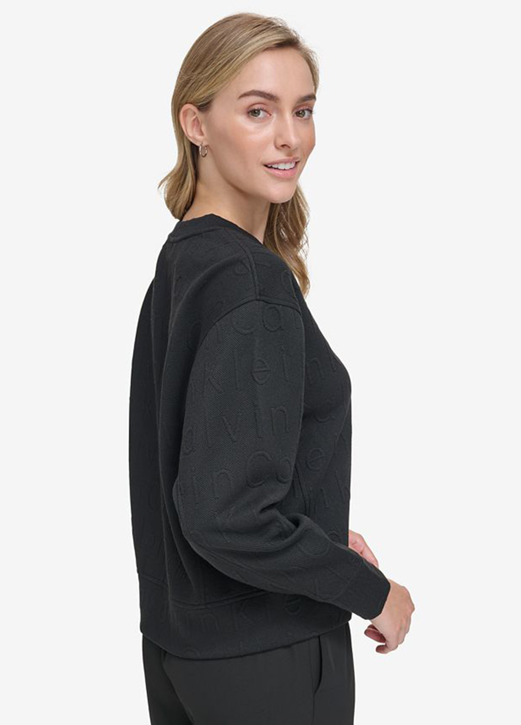 Чорний світшот Calvin Klein однотонний без декору (300380900)