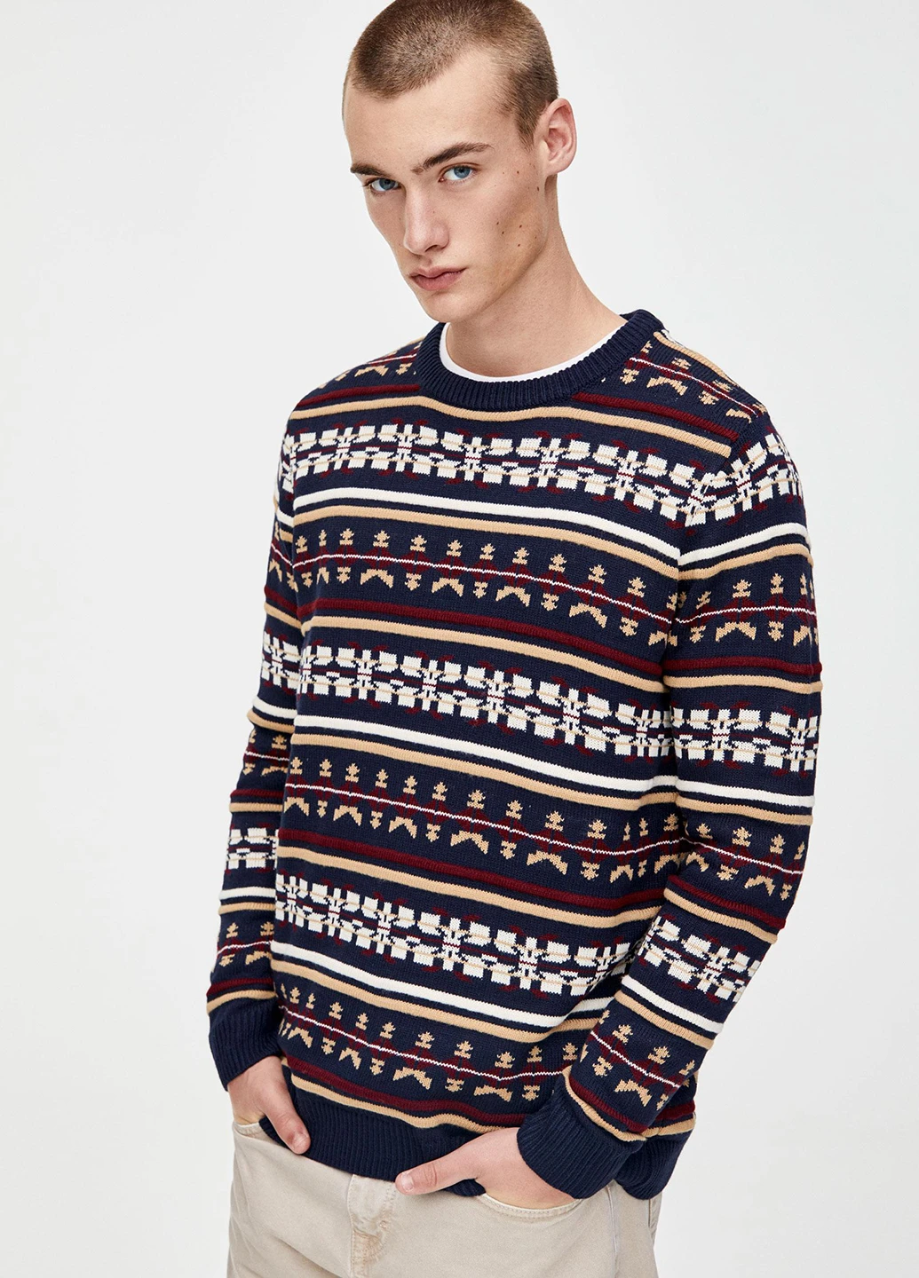 Темно-синій демісезонний джемпер джемпер Pull & Bear