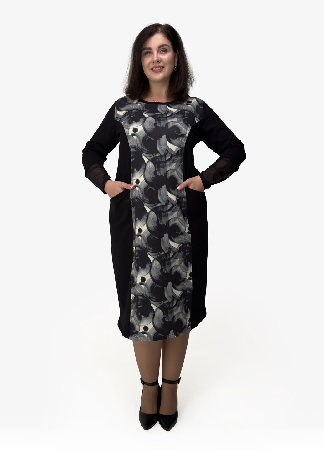 Чорна кежуал сукня футляр Hookk Design з абстрактним візерунком