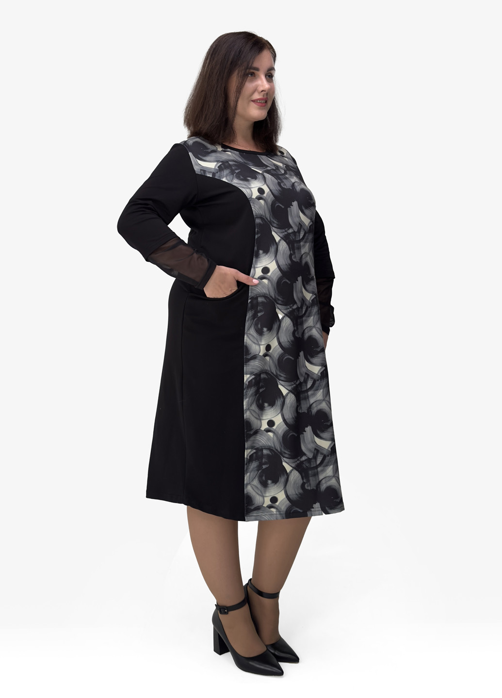 Чорна кежуал сукня футляр Hookk Design з абстрактним візерунком