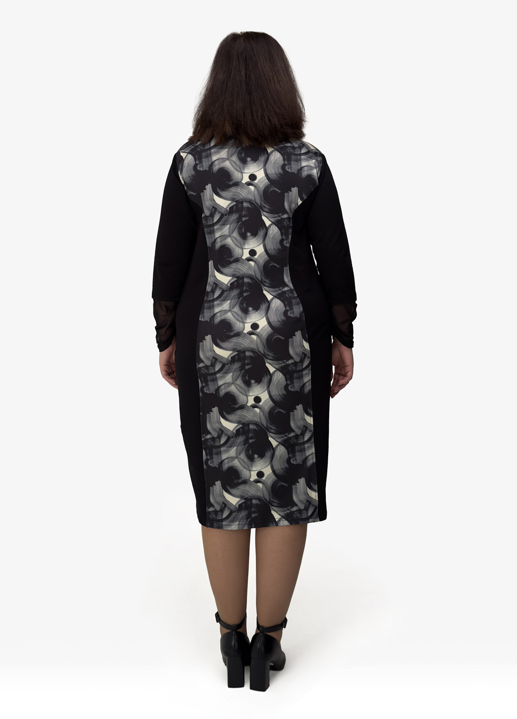 Чорна кежуал сукня футляр Hookk Design з абстрактним візерунком