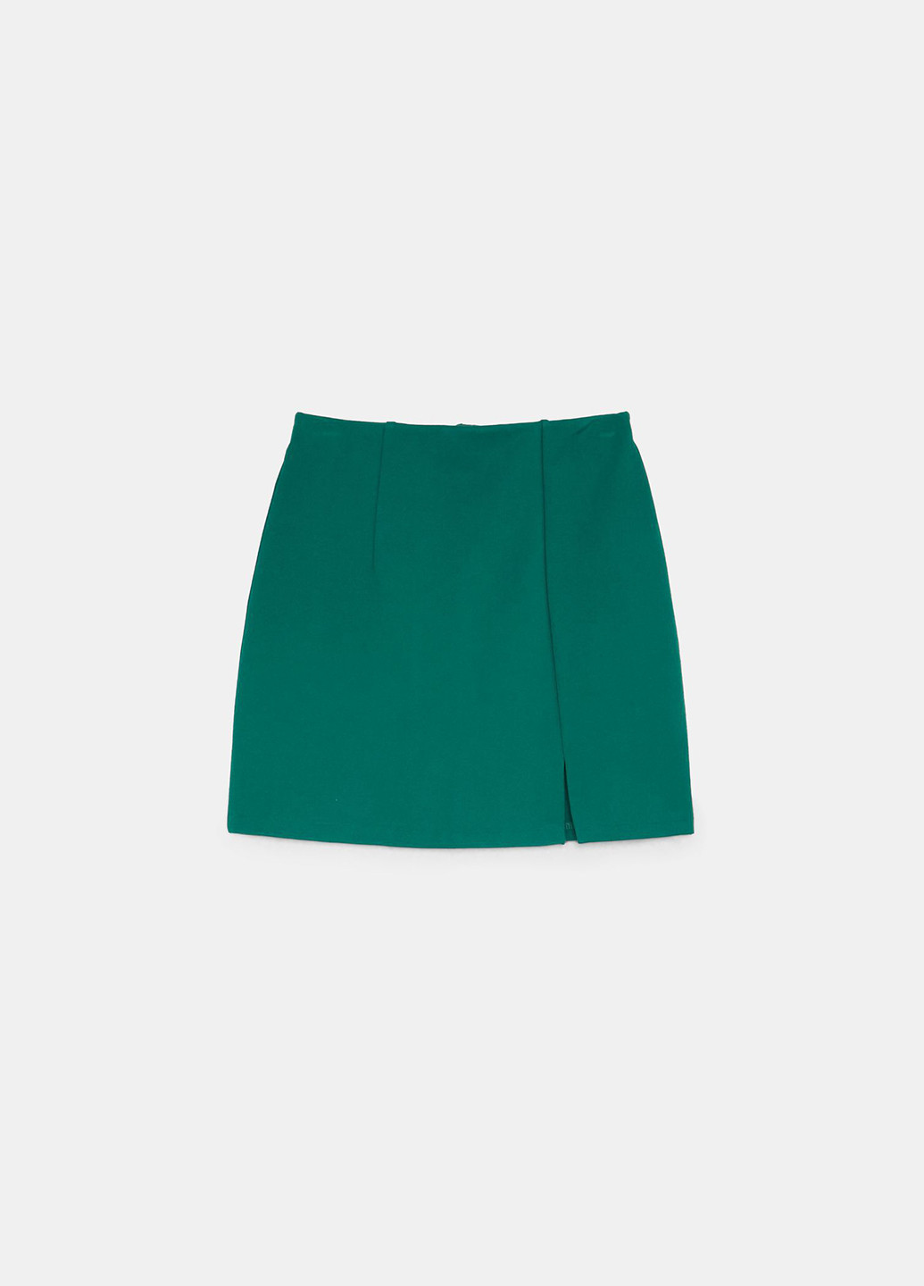 Зеленая кэжуал однотонная юбка Jennyfer а-силуэта (трапеция)