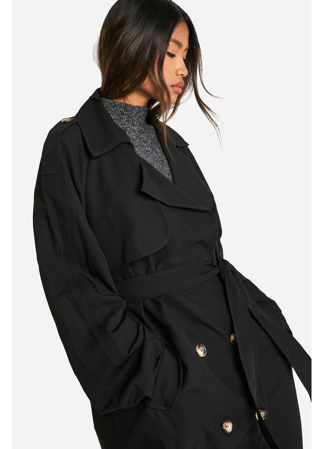 Плащ Boohoo на пуговицах демисезон (362192362)