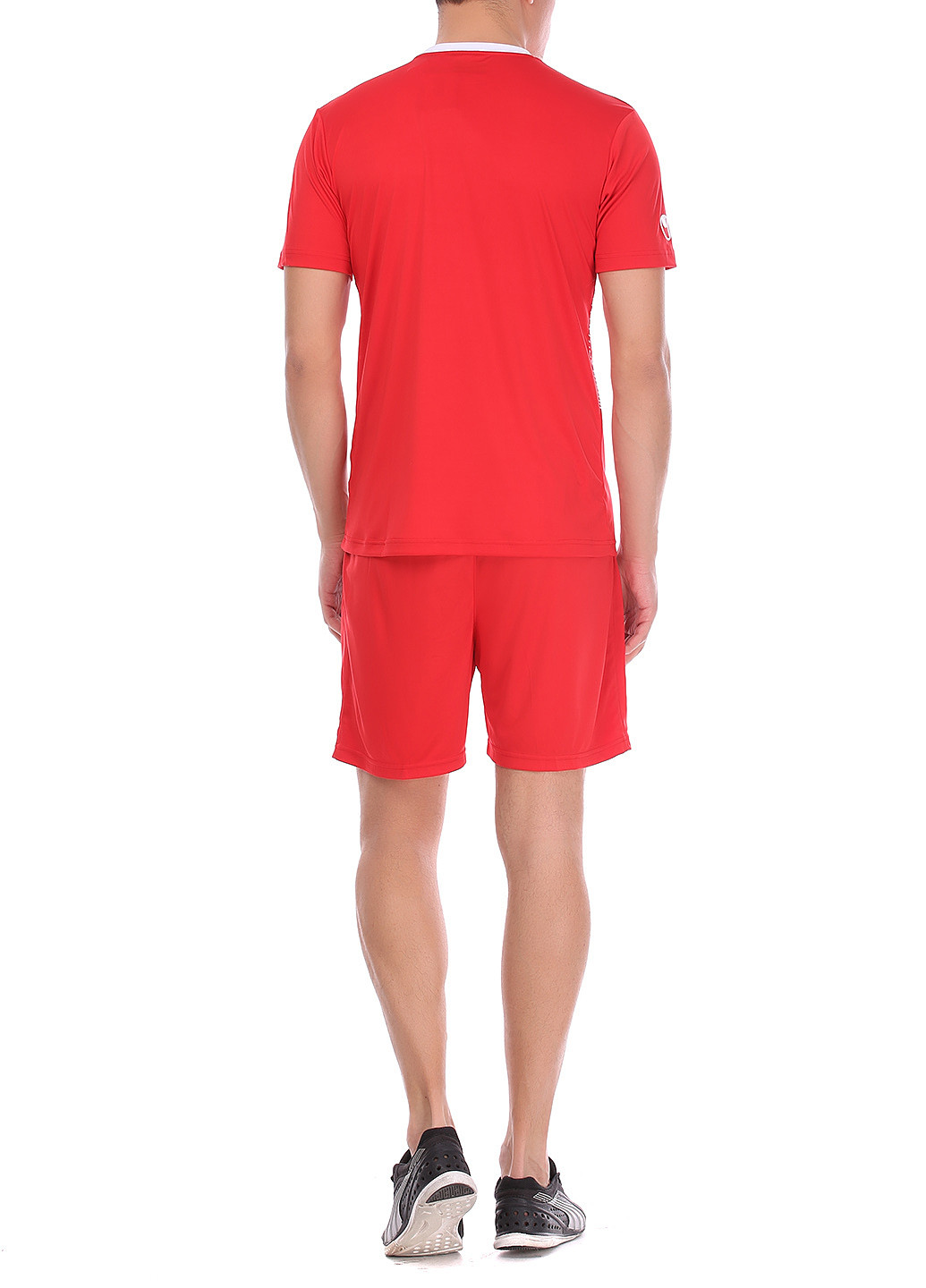 Красный демисезонный костюм (футболка, шорты) с коротким рукавом Uhlsport