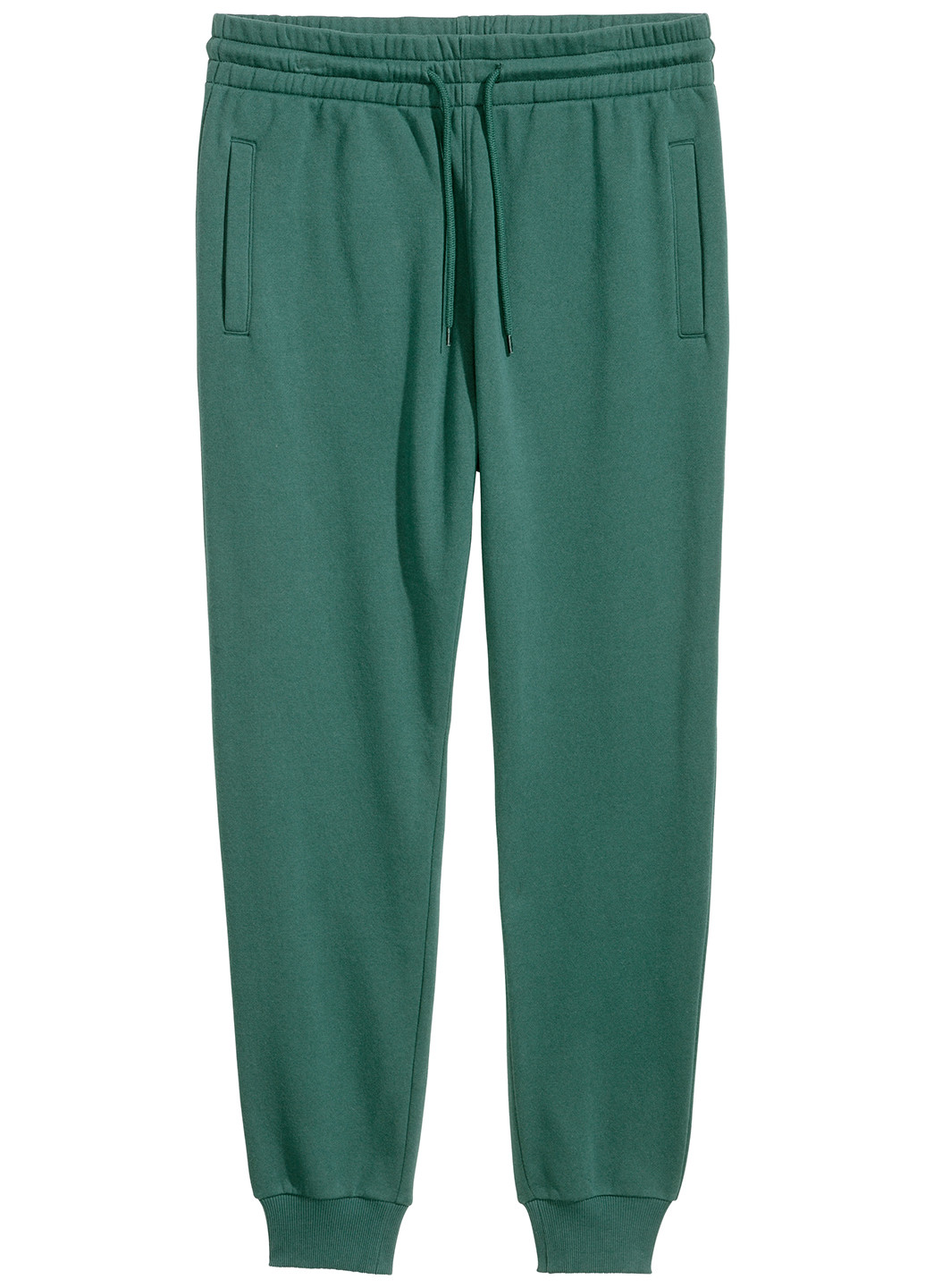Зеленые спортивные демисезонные прямые брюки H&M
