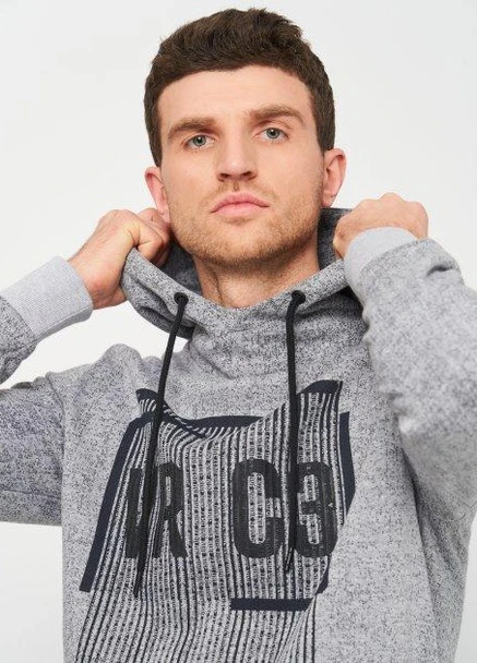 Худі,сірий-чорний з принтом, JACK&JONES (255170654)