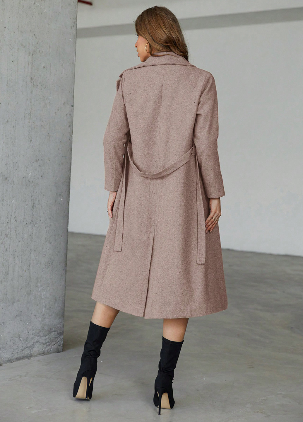 Темно-бежеве демісезонне Пальто SHEIN