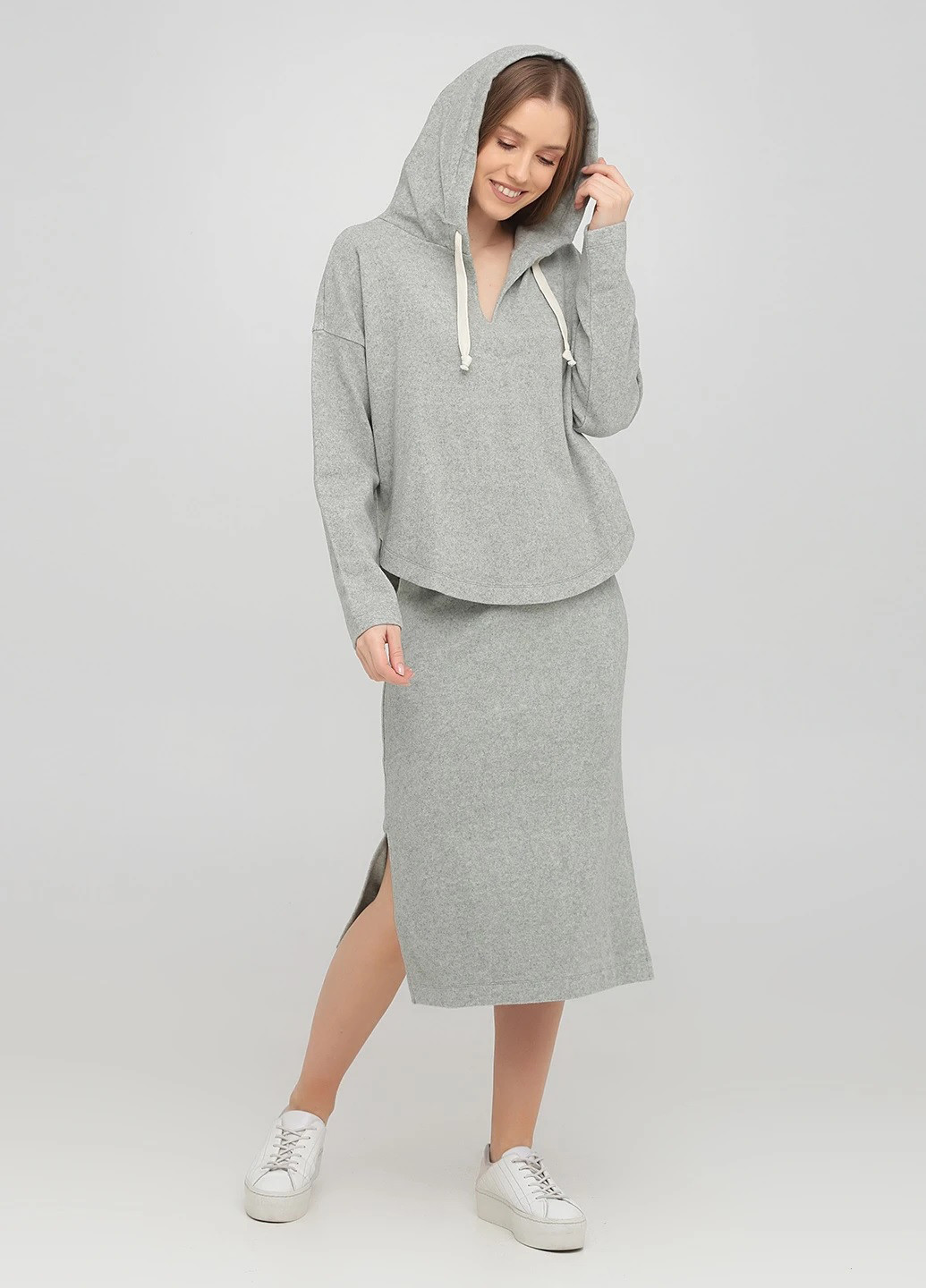 Светло-серая кэжуал меланж юбка Loft