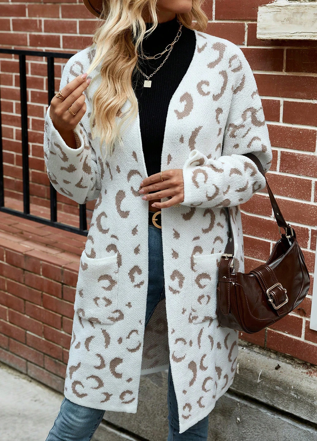 Кремовый демисезонный кардиган SHEIN