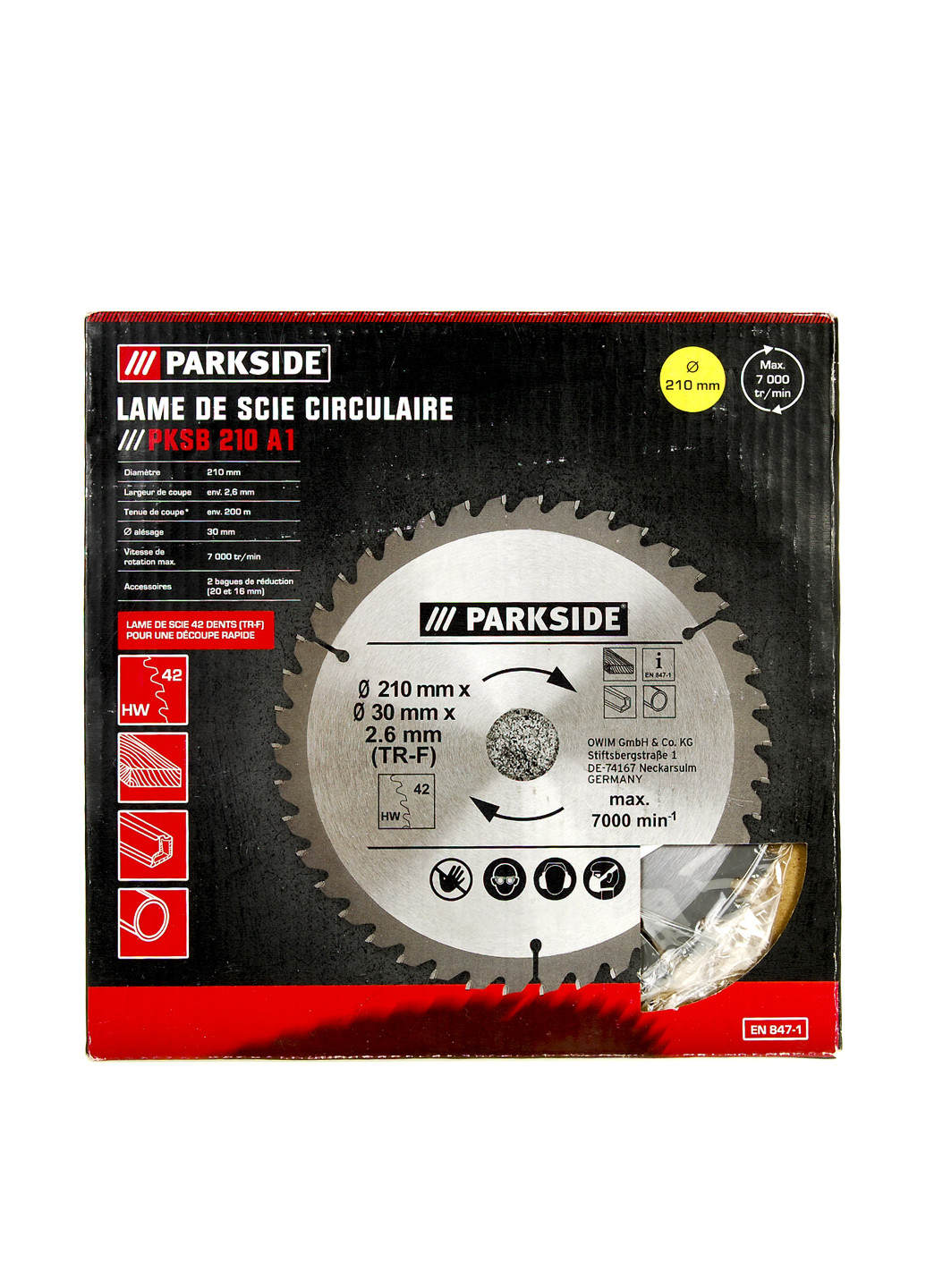 Диск на циркулярную пилу PKSB 210 A1 Parkside (166400380)
