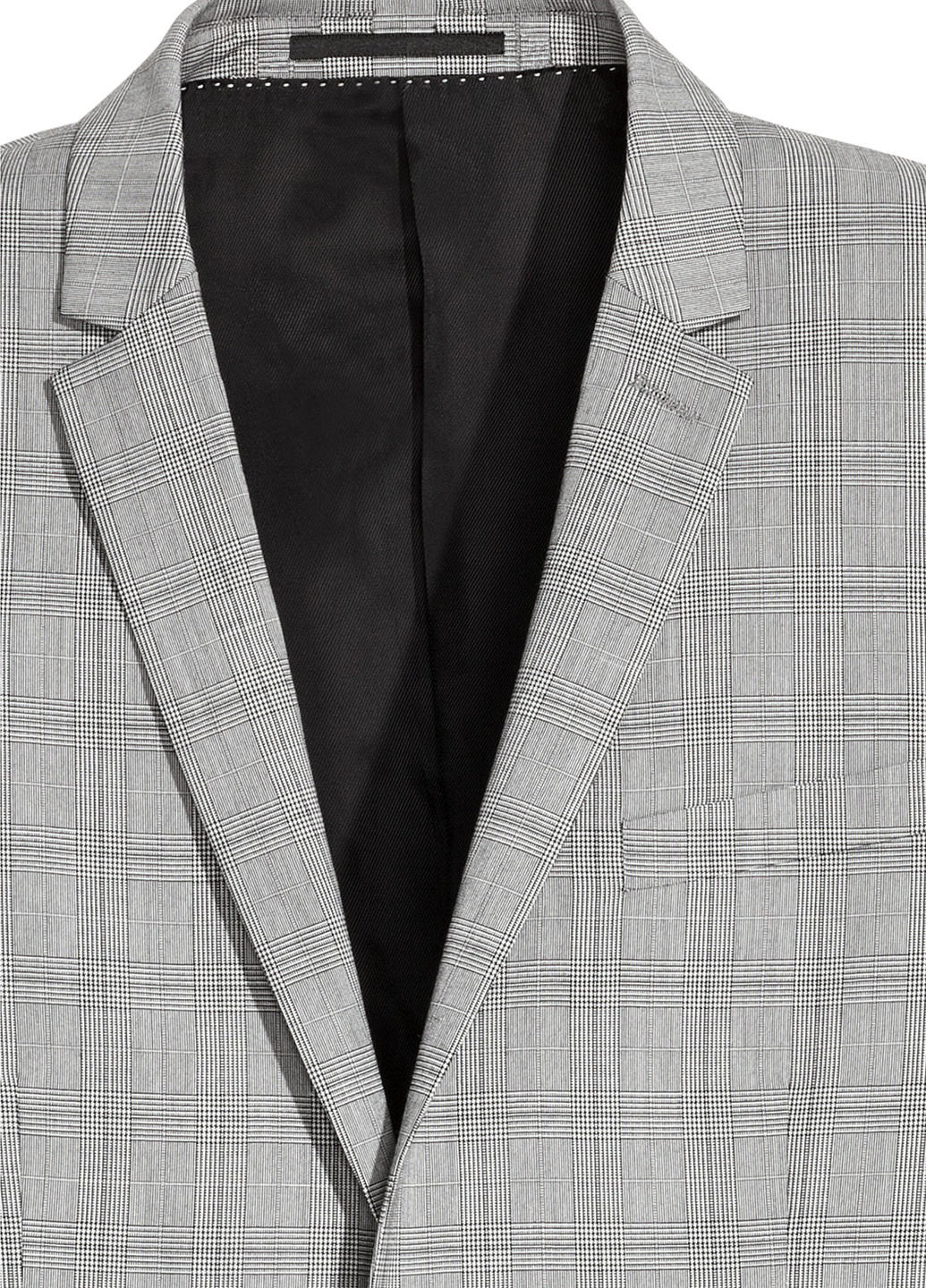 Піджак H&M з довгим рукавом клітинка світло-сірий кежуал