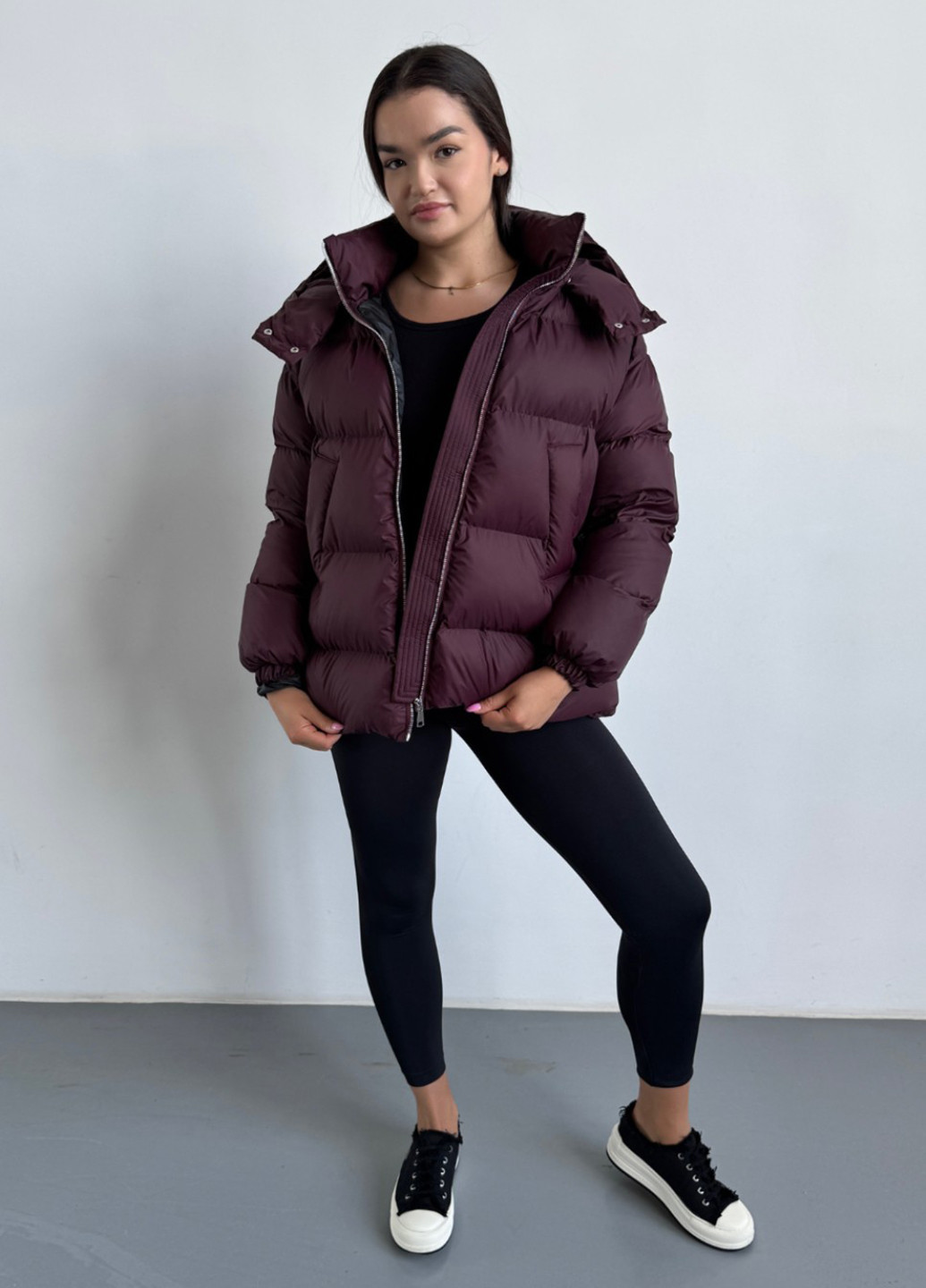 Бордовий зимній Пуховик Eva Classic