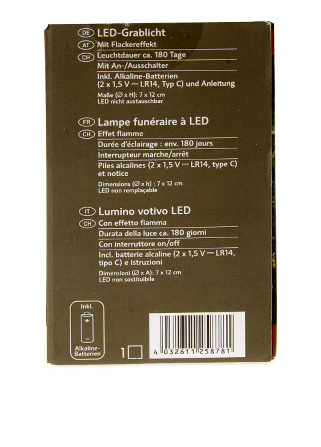 LED Лампадка, 12,5 см Melinera (186925943)