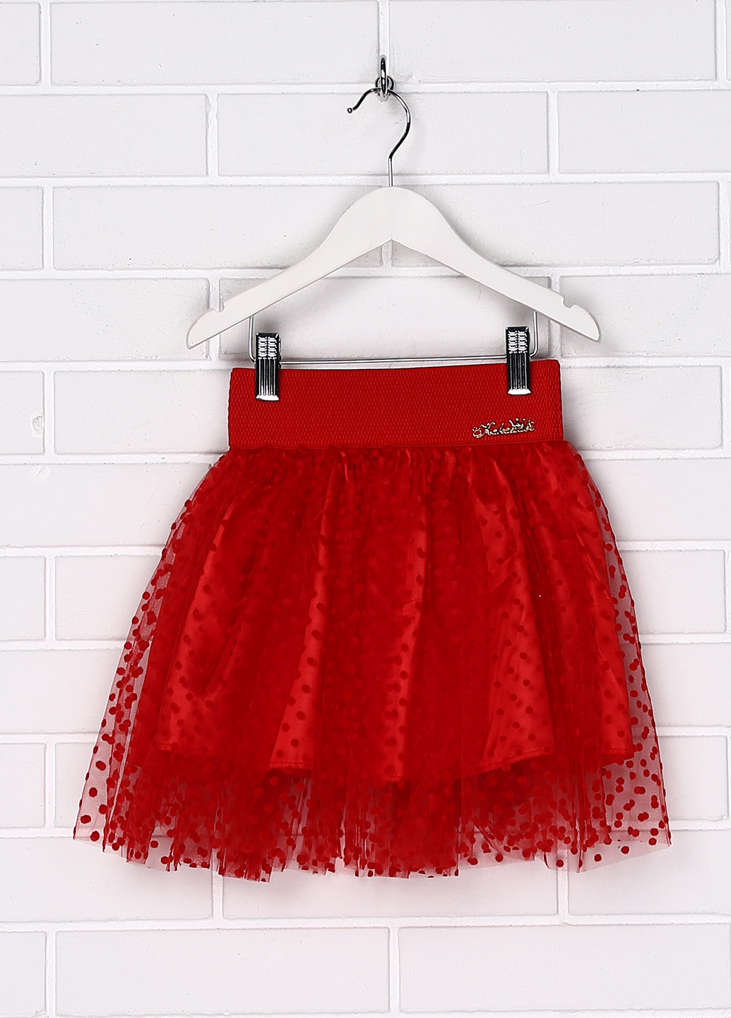 Красная фактурная юбка No Brand мини