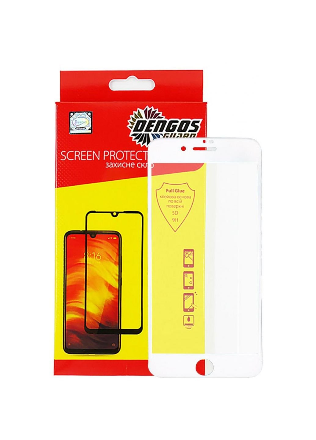 Скло захисне 5D iPhone 7/8 Plus white (TGFG-36) DENGOS (252368579)