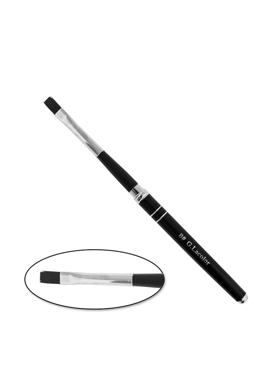 Кисть-трансформер для нарощування з чорною ручкою №8 G.La Color (240561033)